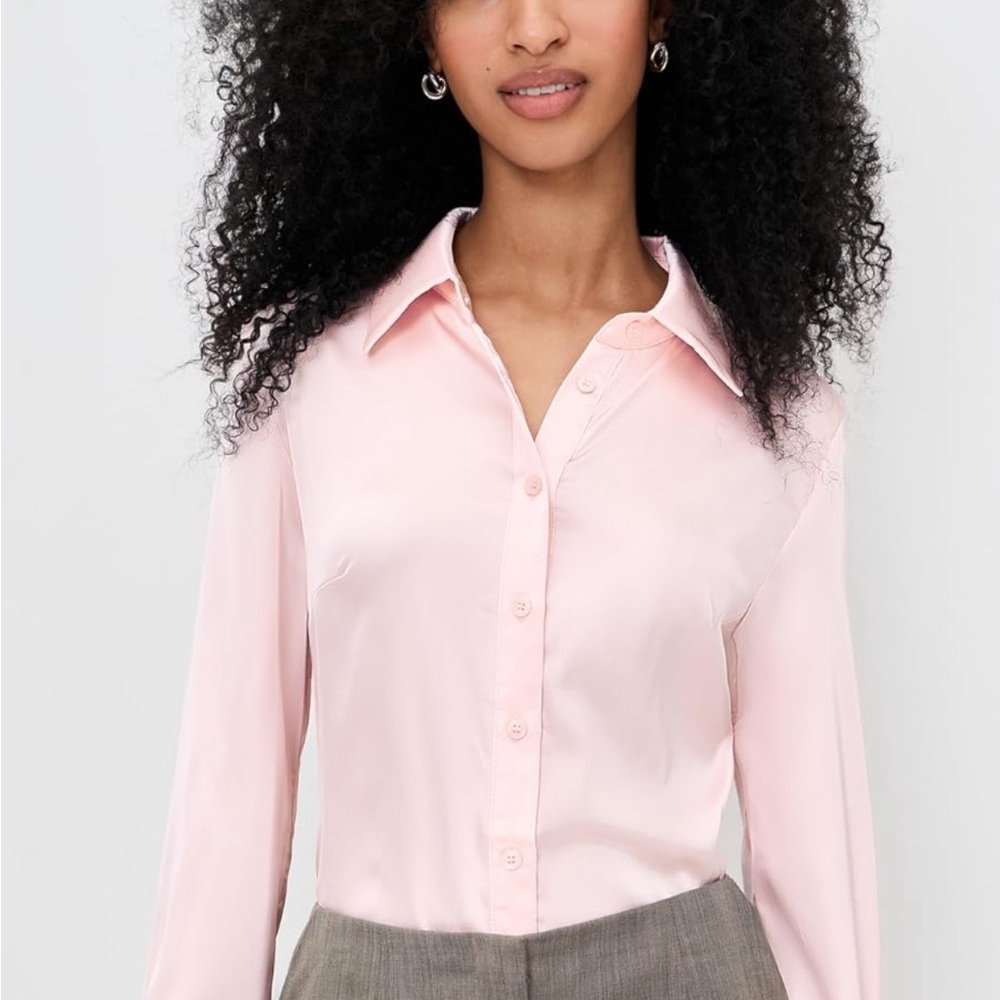 Lioness Soft Pink Button-Down Blouse